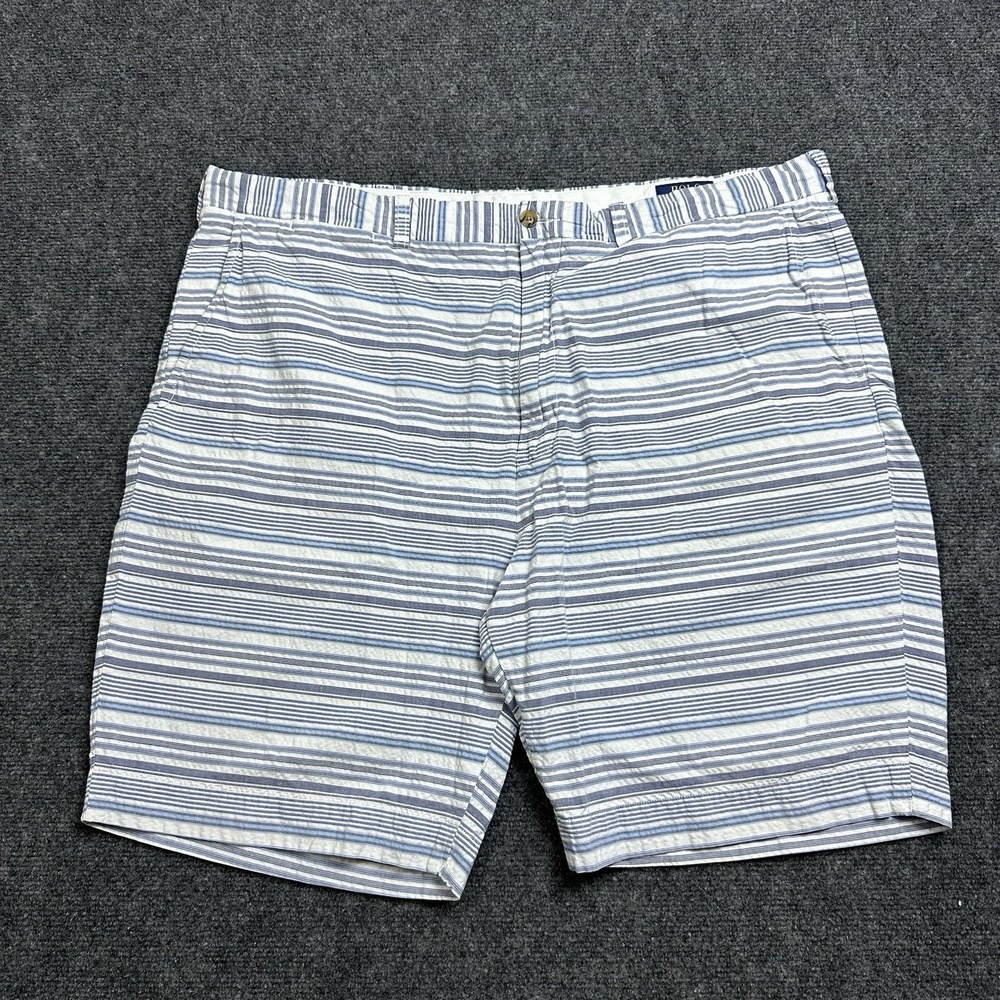 Polo Ralph Lauren Mens 42 Blue White Stripe Seersucker 9" Stretch Classic Shorts